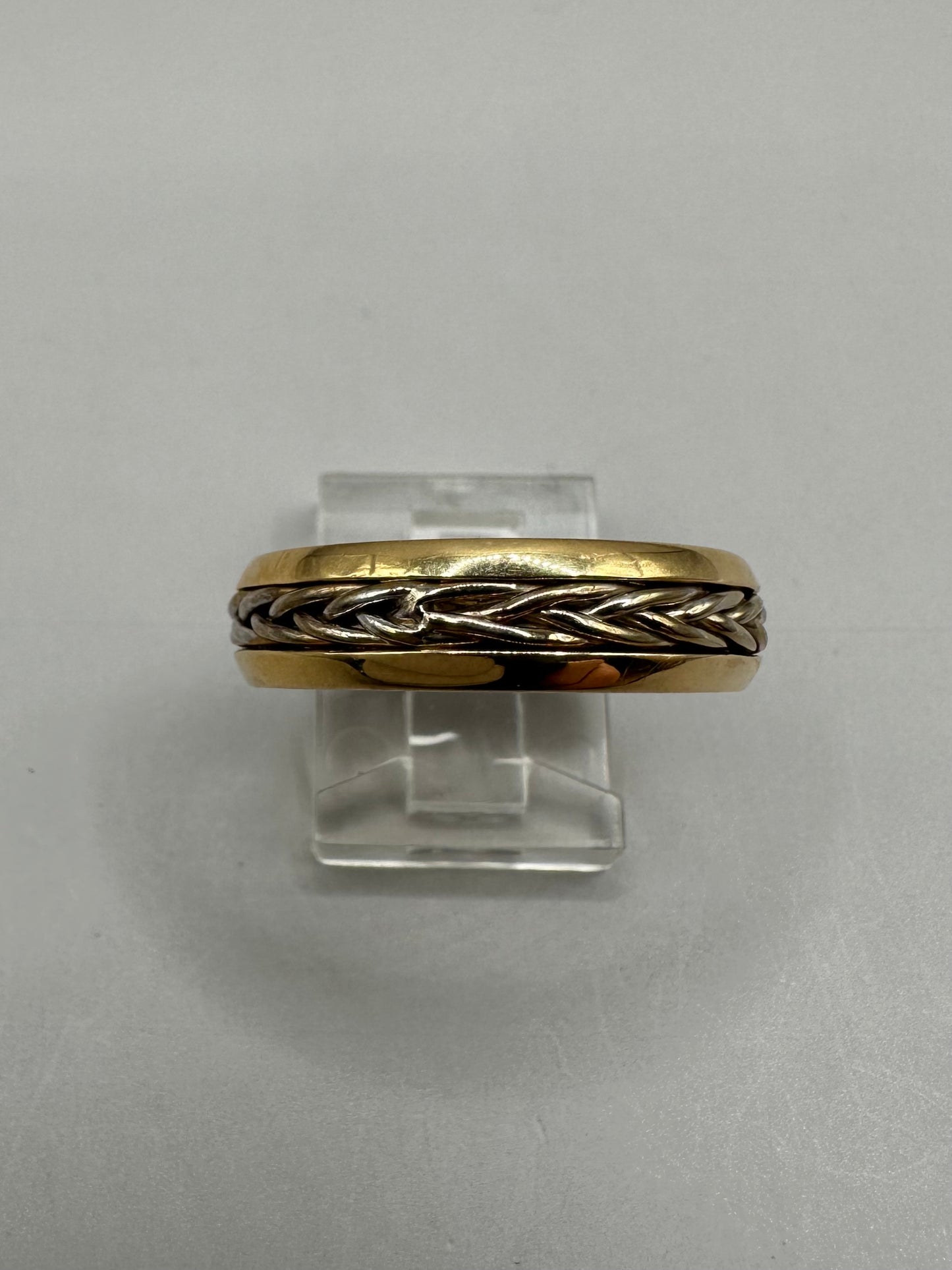 Two Tone Braided Gold Wedding Band