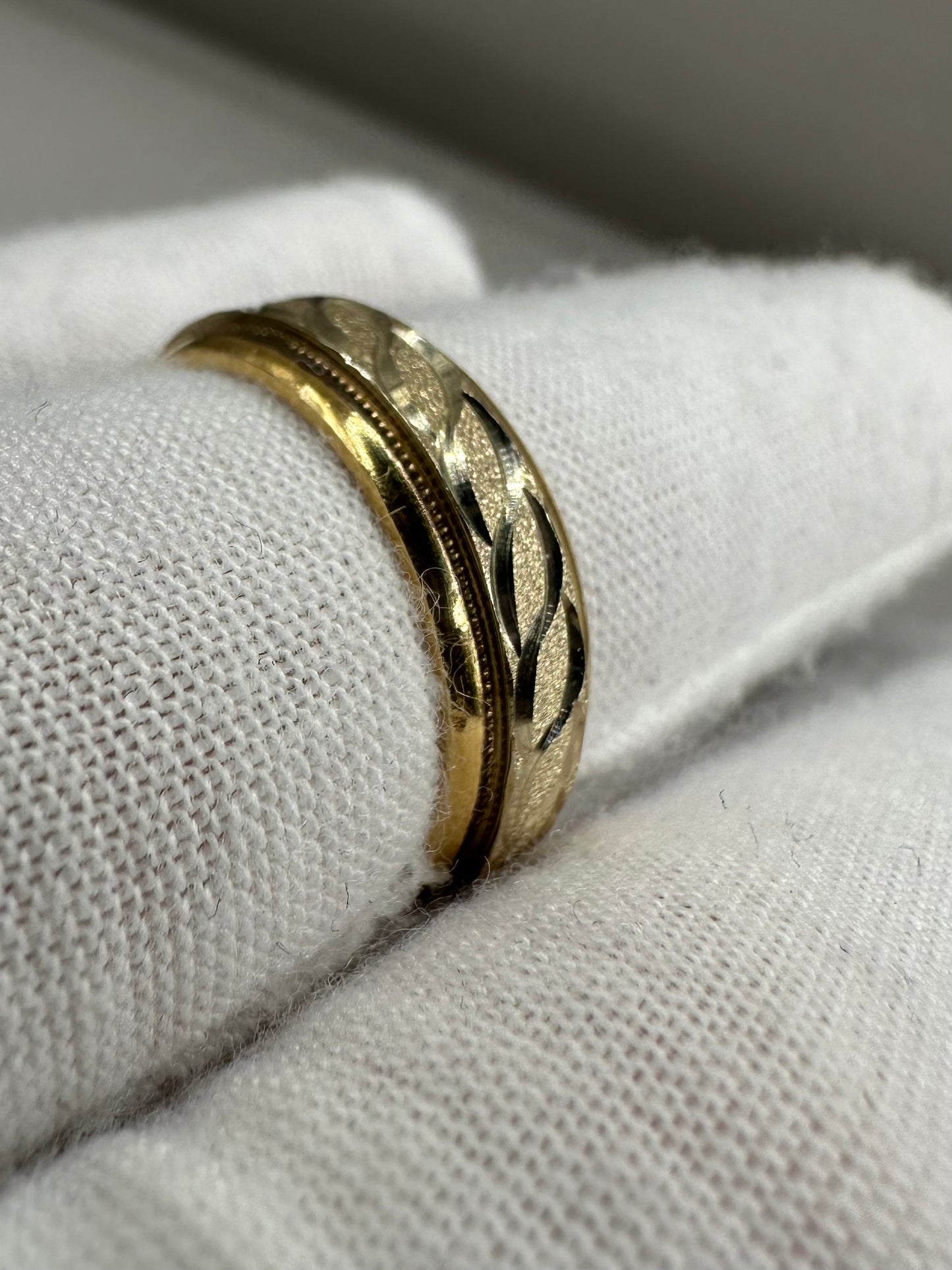 Two Tone Gold Wedding Band