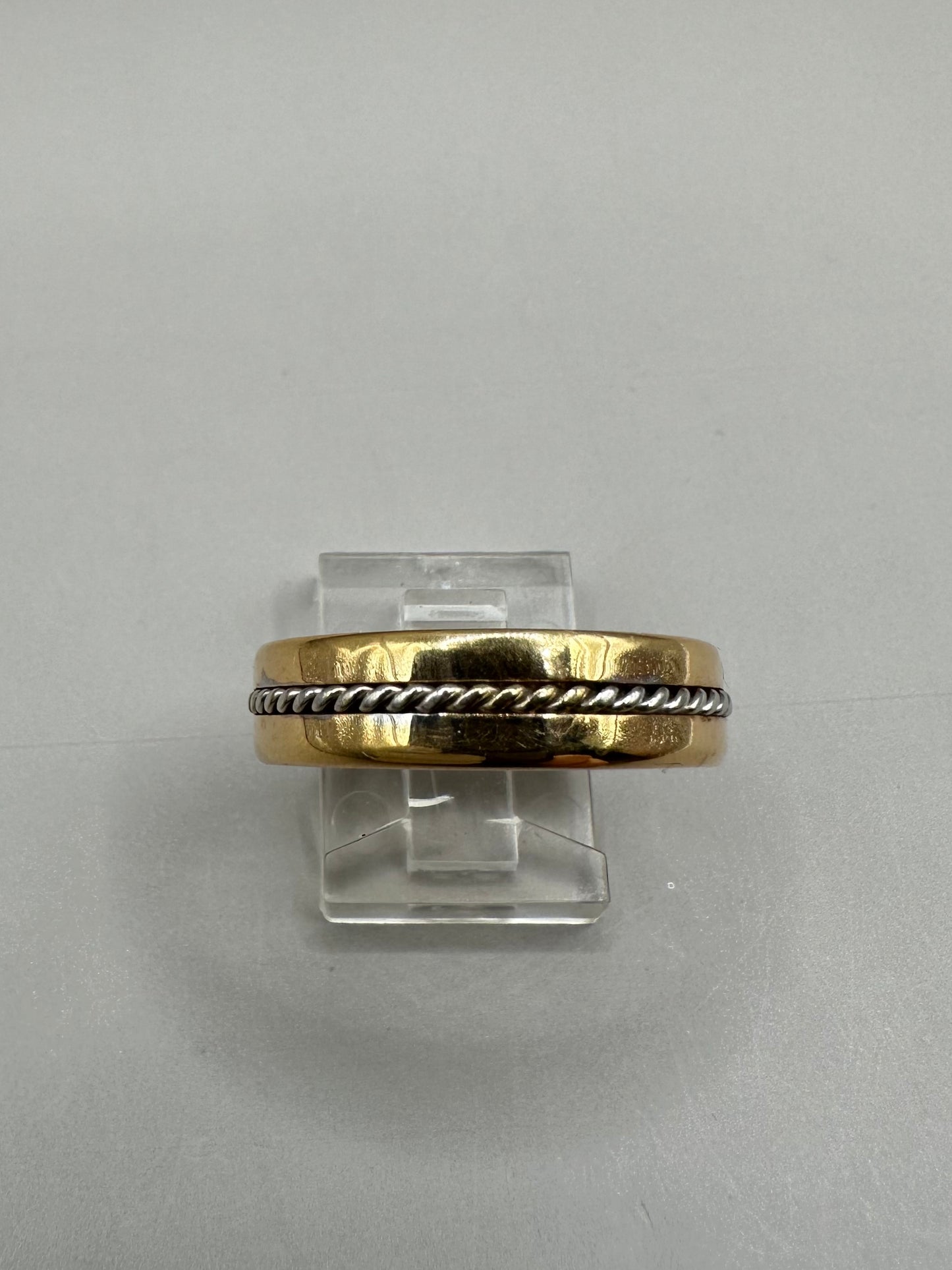 Two Tone Braided Gold Wedding Band