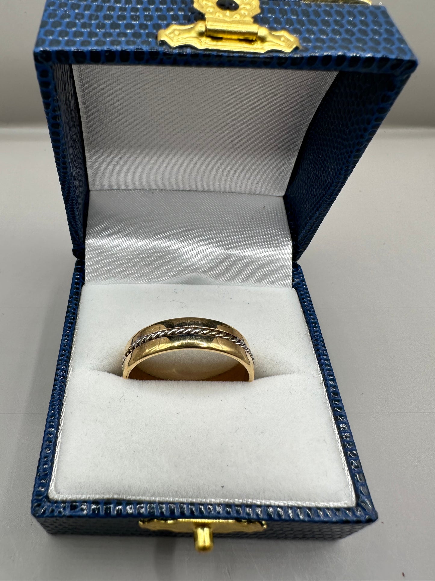 Two Tone Braided Gold Wedding Band