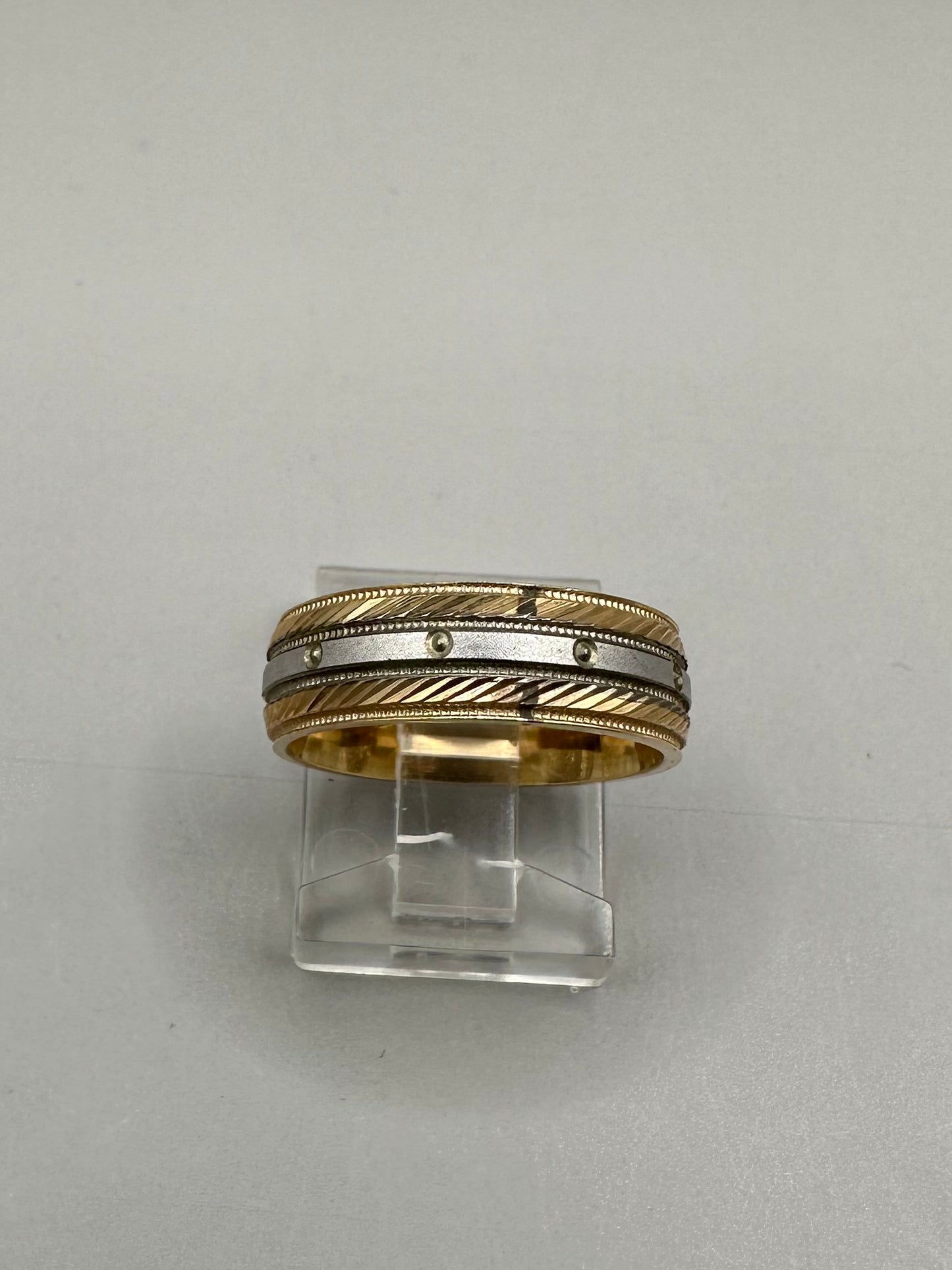 Two Tone Gold Wedding Band