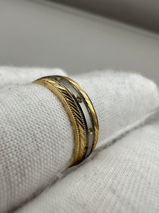 Two Tone Gold Wedding Band