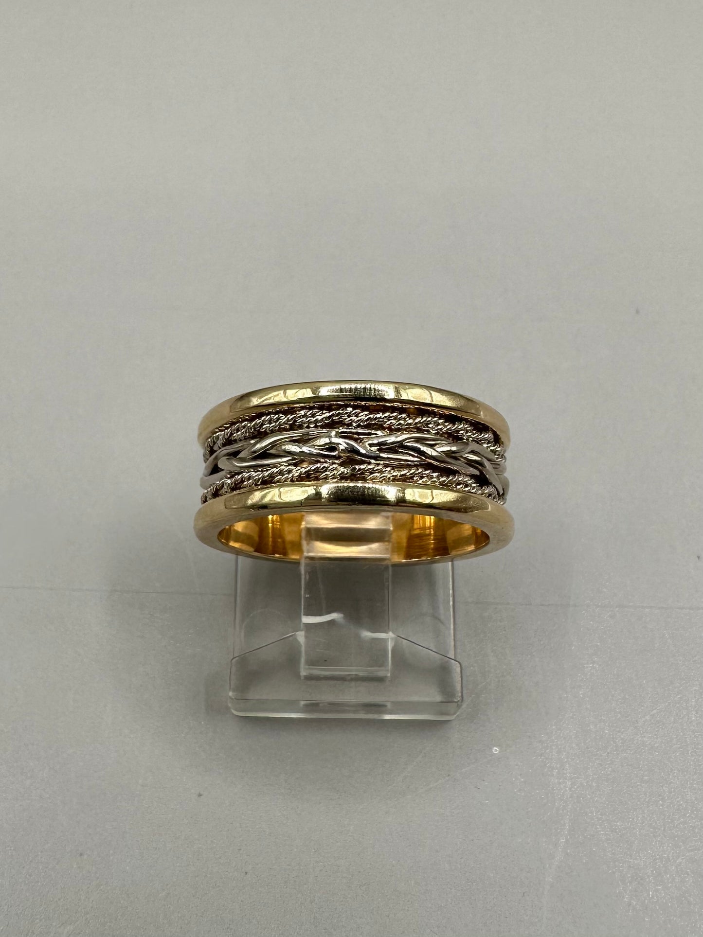 Two Tone Braided Gold Wedding Band