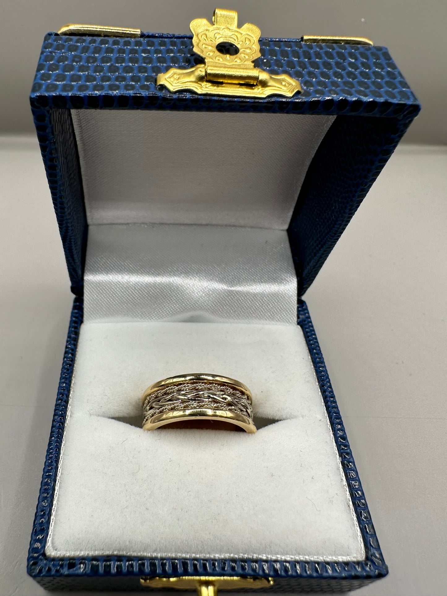 Two Tone Braided Gold Wedding Band