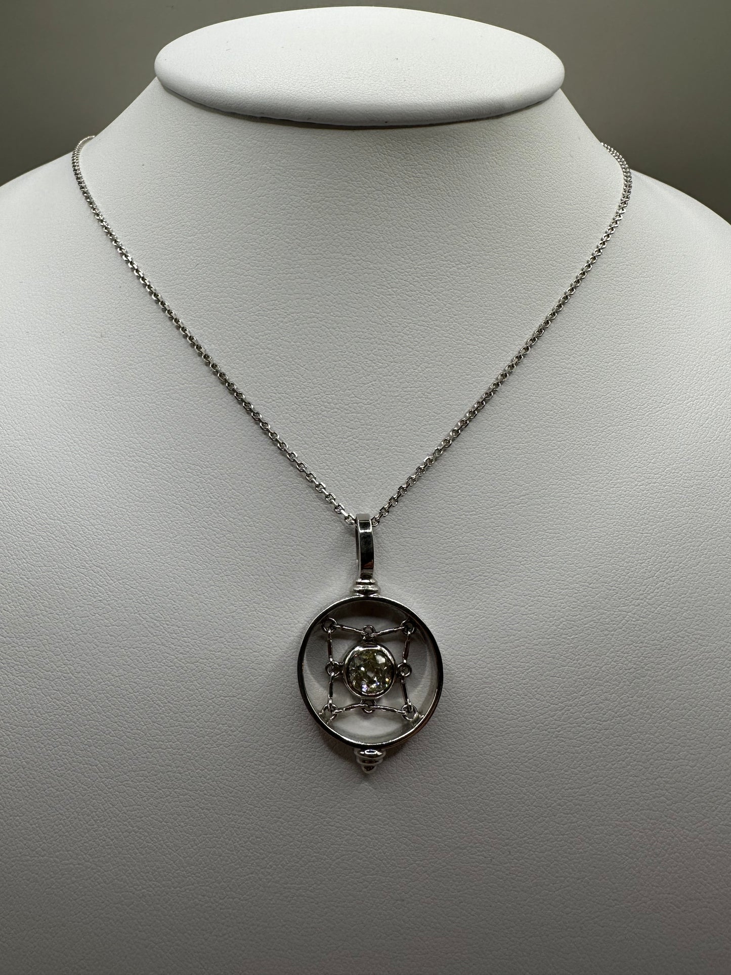 Art Deco Diamond White Gold Necklace