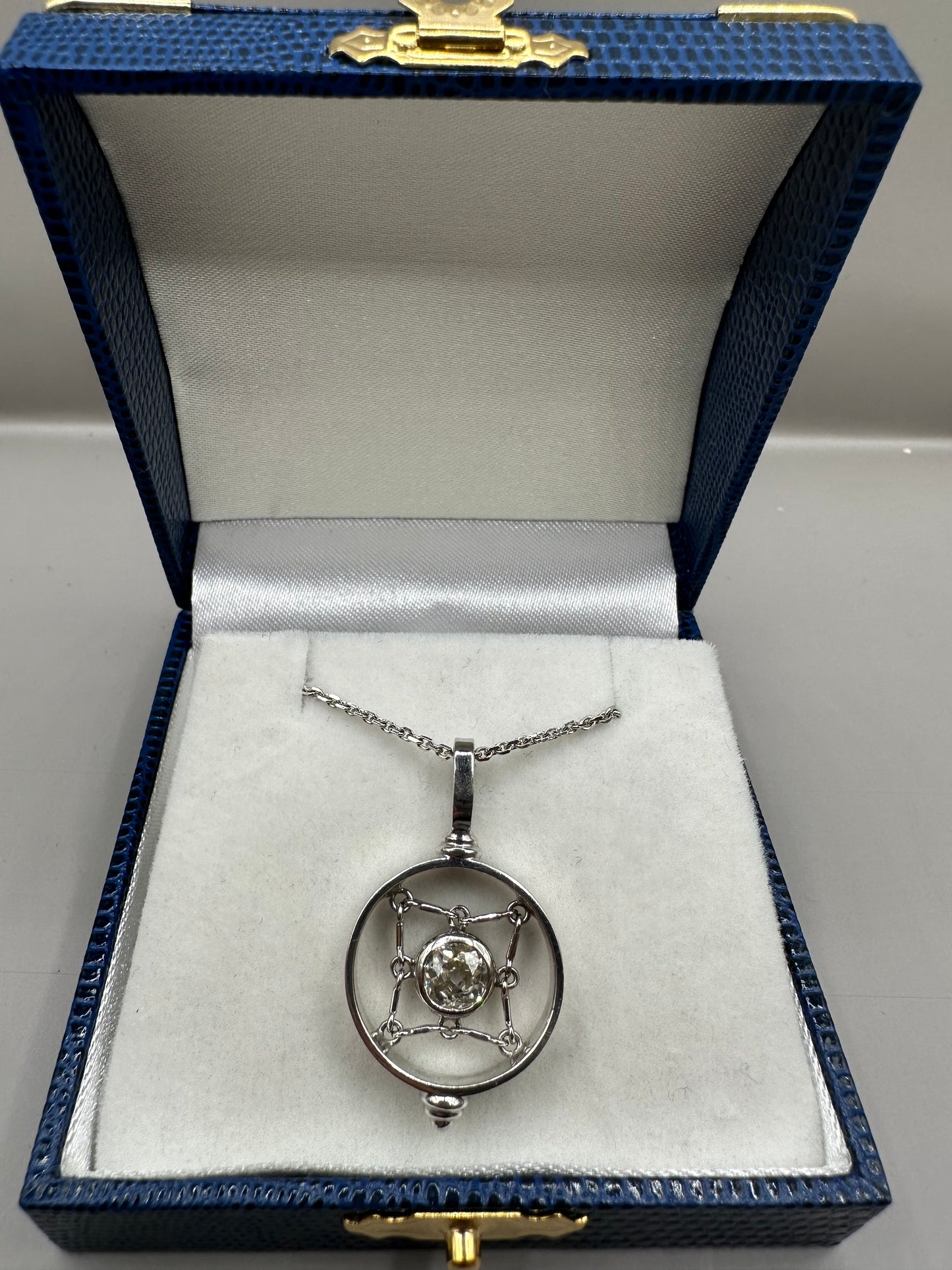 Art Deco Diamond White Gold Necklace