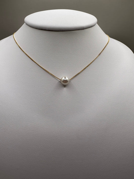 Fresh Water Pearl Yellow Gold Necklace