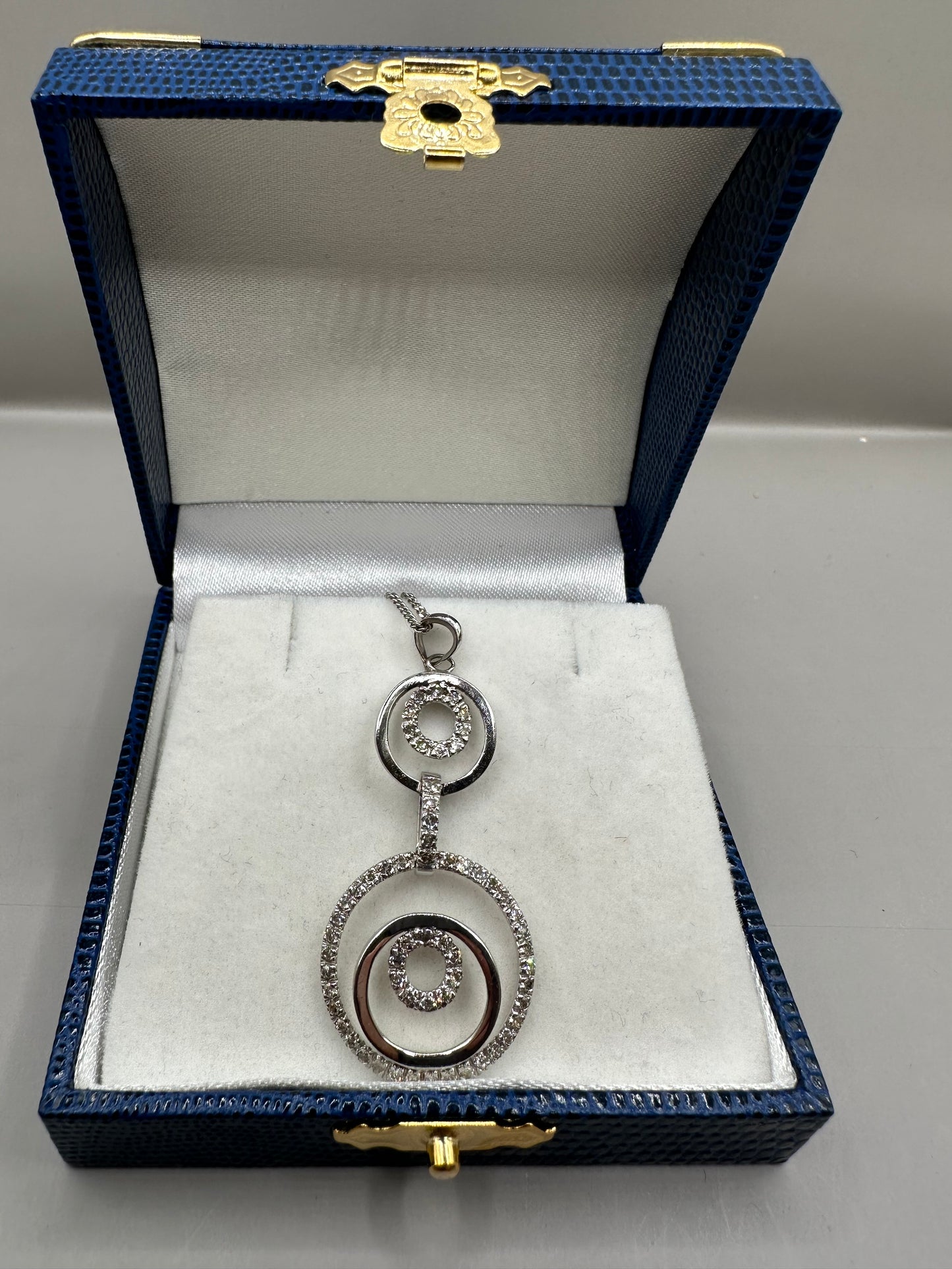 Diamond Halo White Gold Necklace