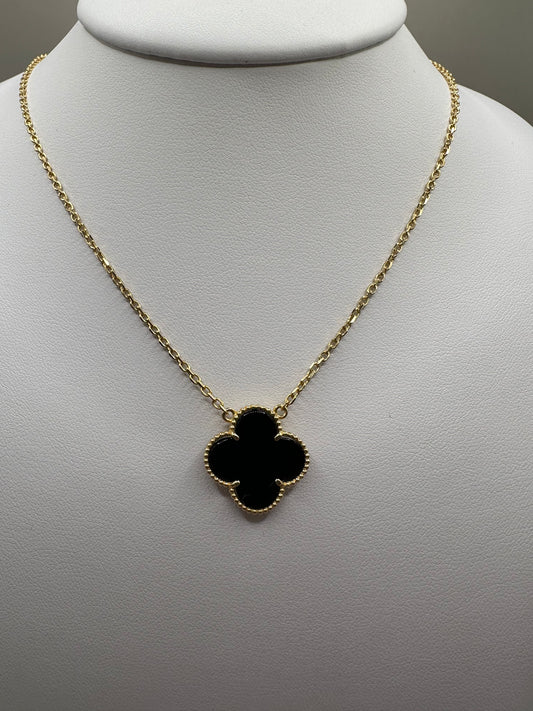 Four Leaf Clover Yellow Gold Necklace