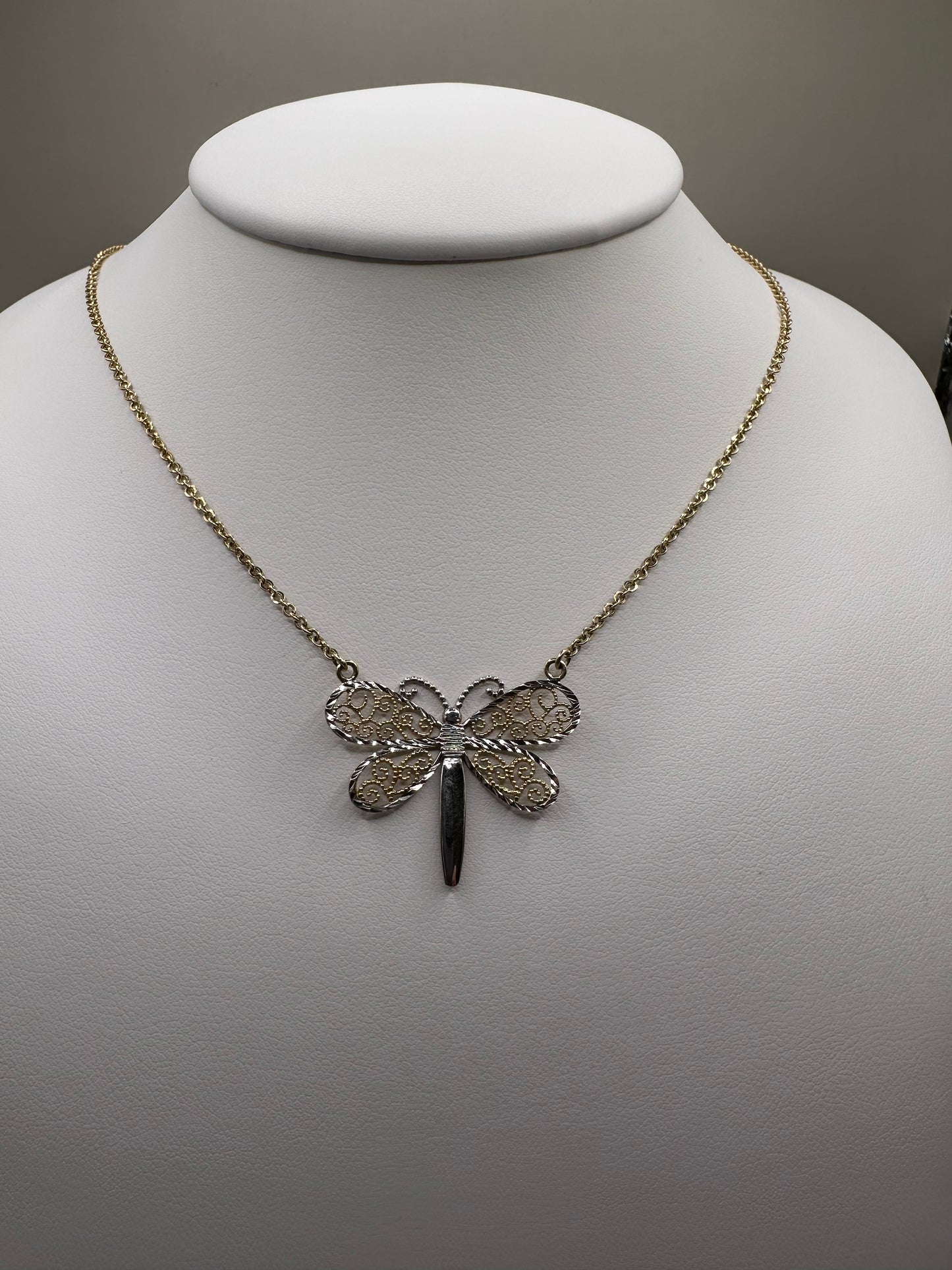 Butterfly Two Tone Necklace