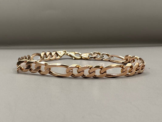 Figaro Rose Gold Bracelet