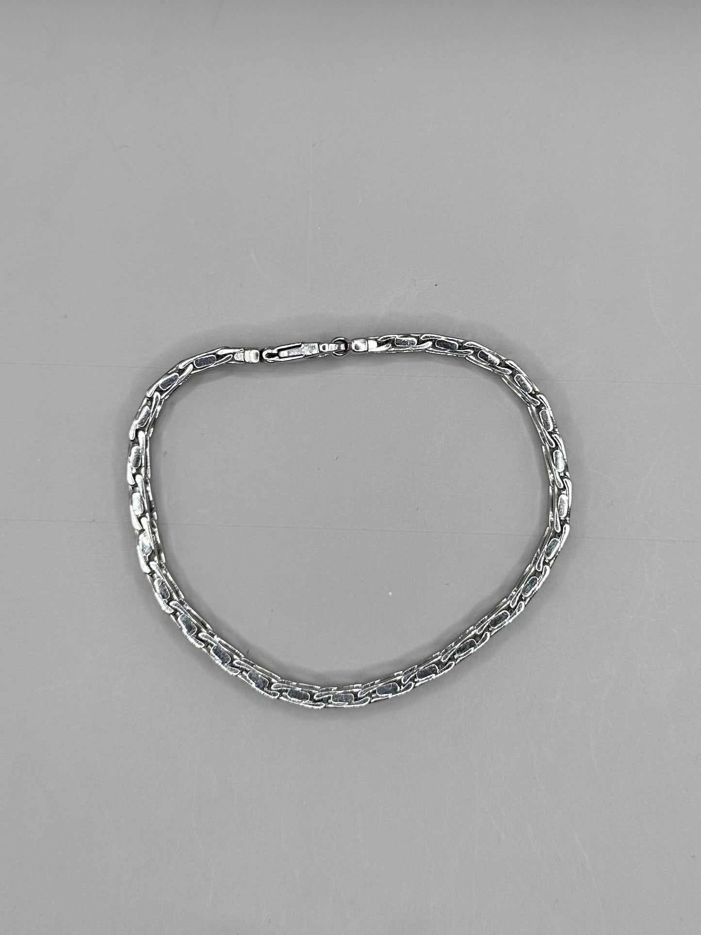 Bicycle Chain White Gold Bracelet