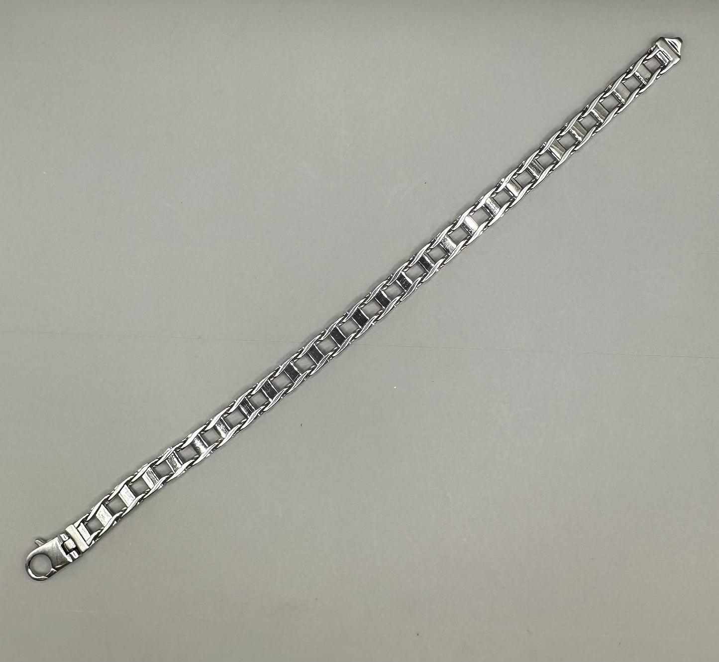 Bicycle Chain White Gold Bracelet