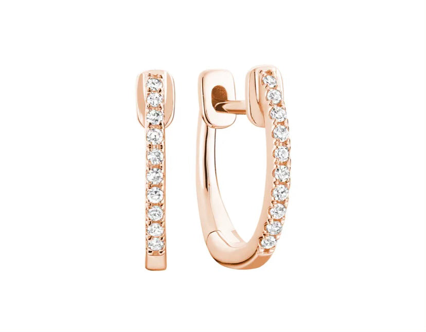Diamond Huggie Gold Earrings
