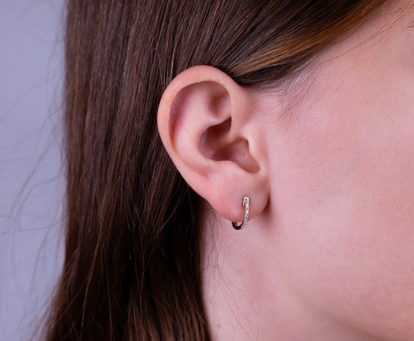 Diamond Huggie Gold Earrings