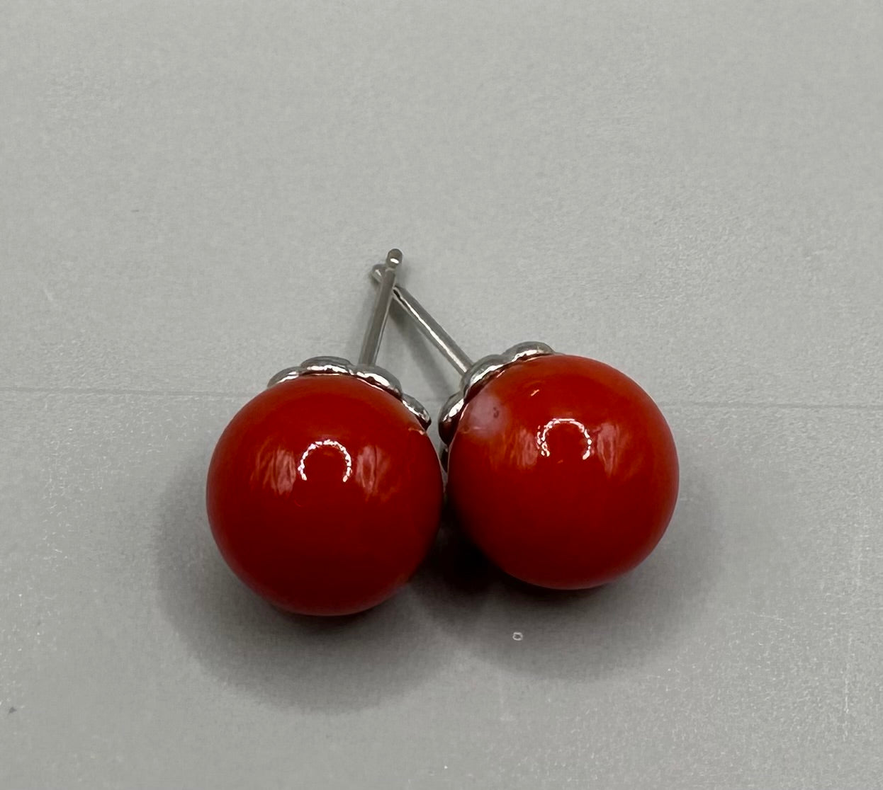 Cherry Coral Studded Earrings