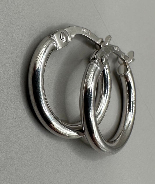 Hoop White Gold Earrings