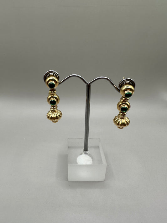 Flutted Dangling Yellow Gold Earring