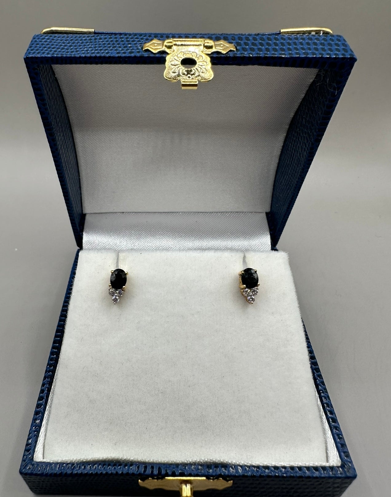 Blue Sapphire Diamond Studded Yellow Gold Earrings