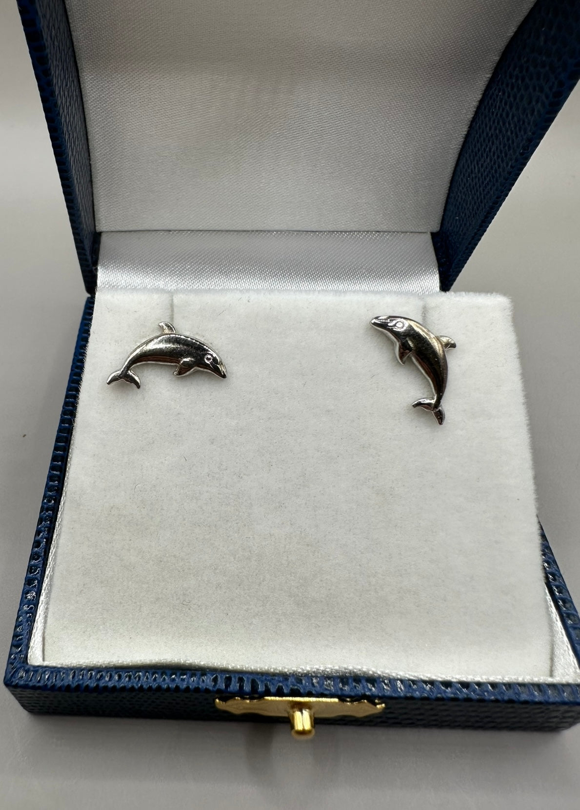Dolphin White Gold Earrings