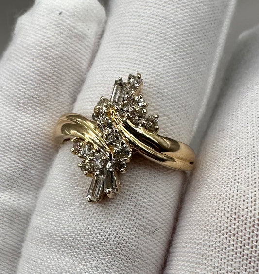 Diamond Cluster Yellow Gold Ring