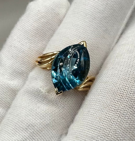 London Blue Topaz Yellow Gold Ring