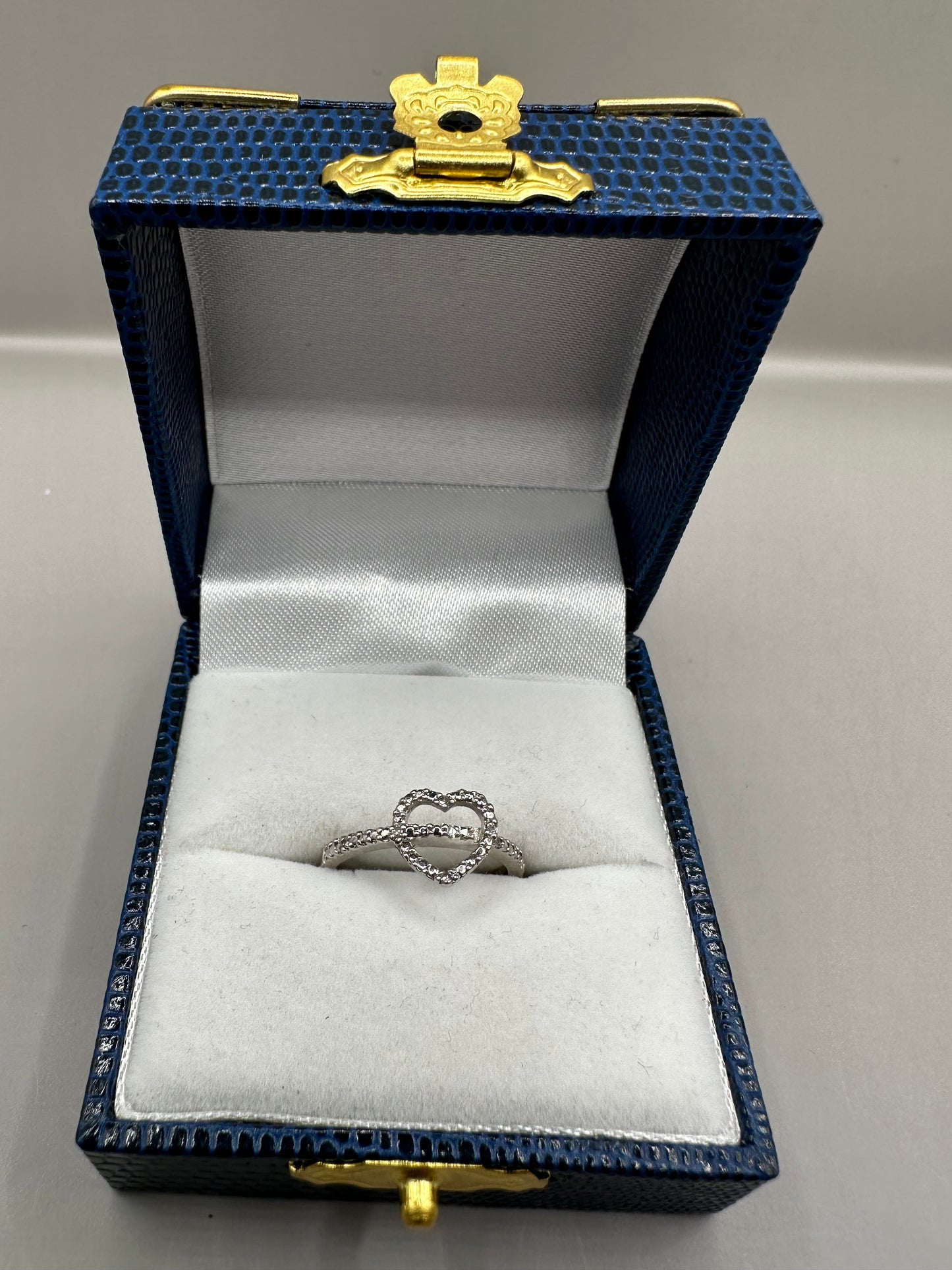 Heart Shaped Diamond White Gold Ring