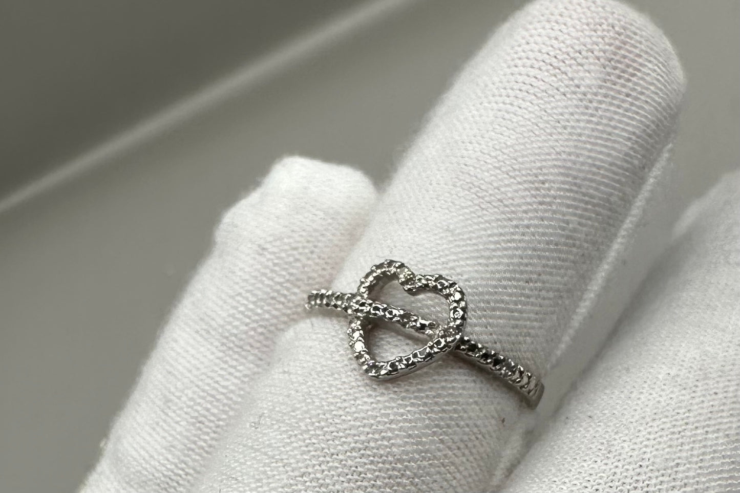 Heart Shaped Diamond White Gold Ring