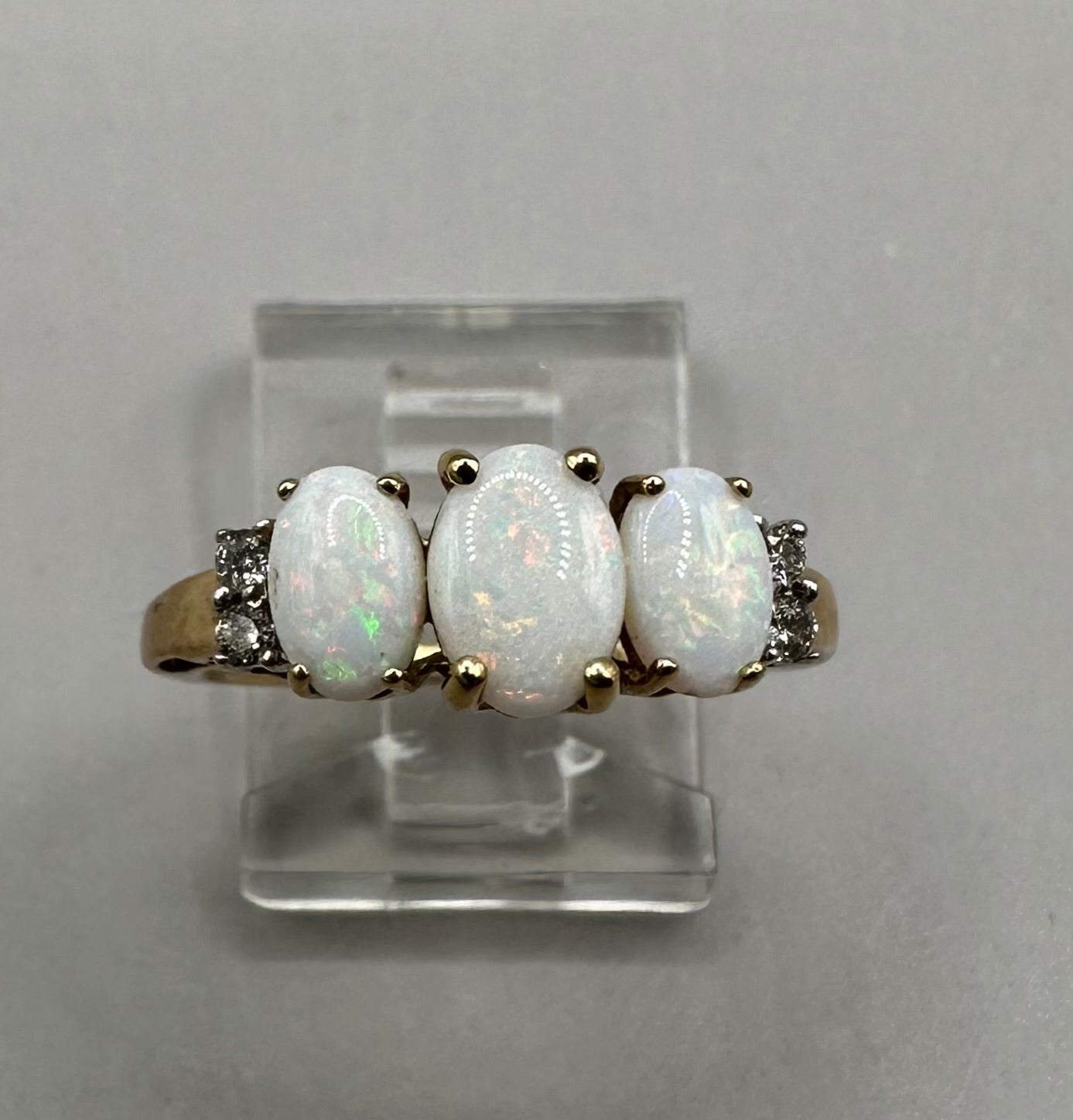 Opal and Diamond Yellow Gold Ring