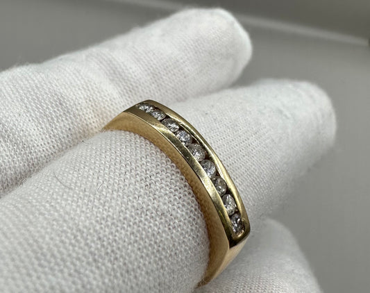 Eternity Band Diamond Yellow Gold Ring