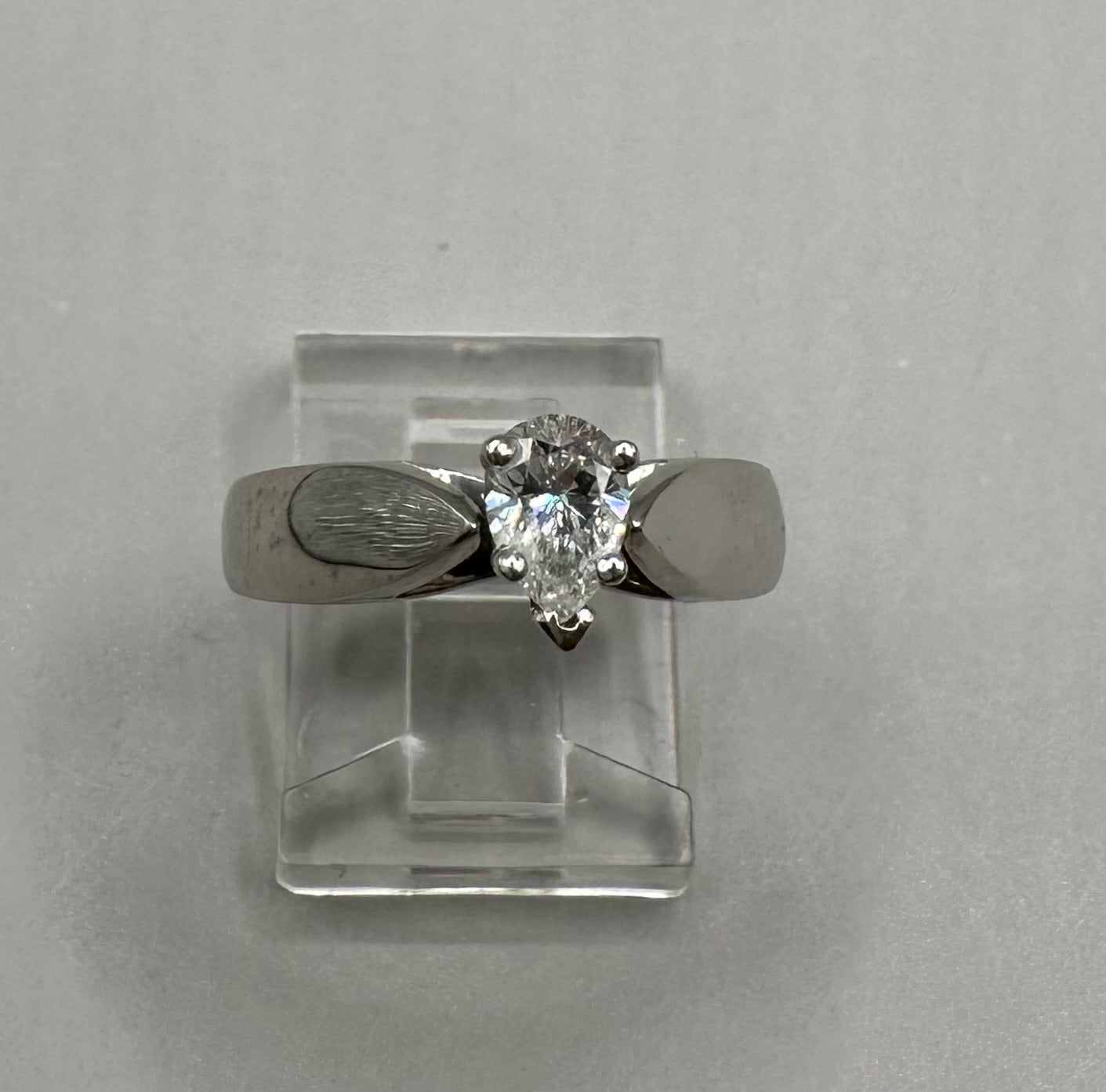 Pear Shaped Diamond White Gold Ring
