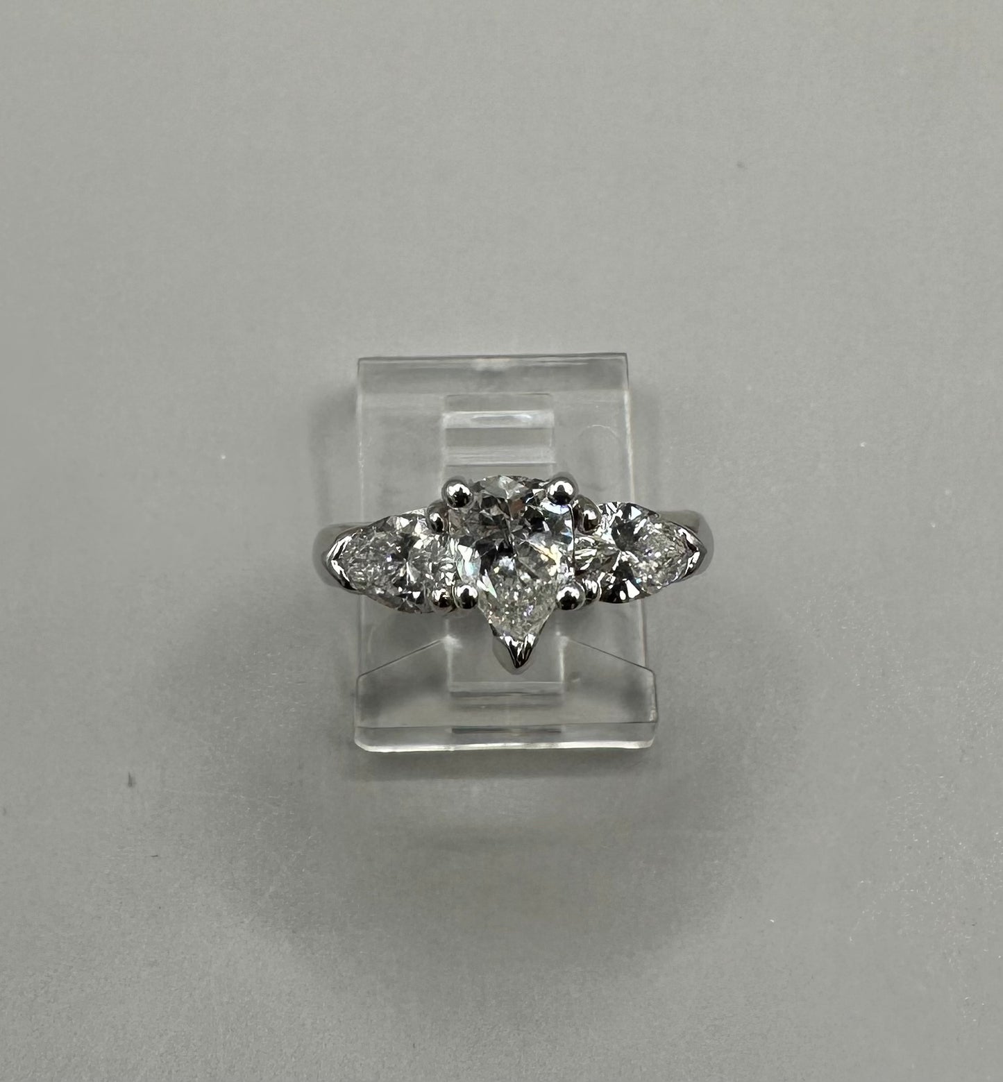 Pear Shaped White Gold Ring