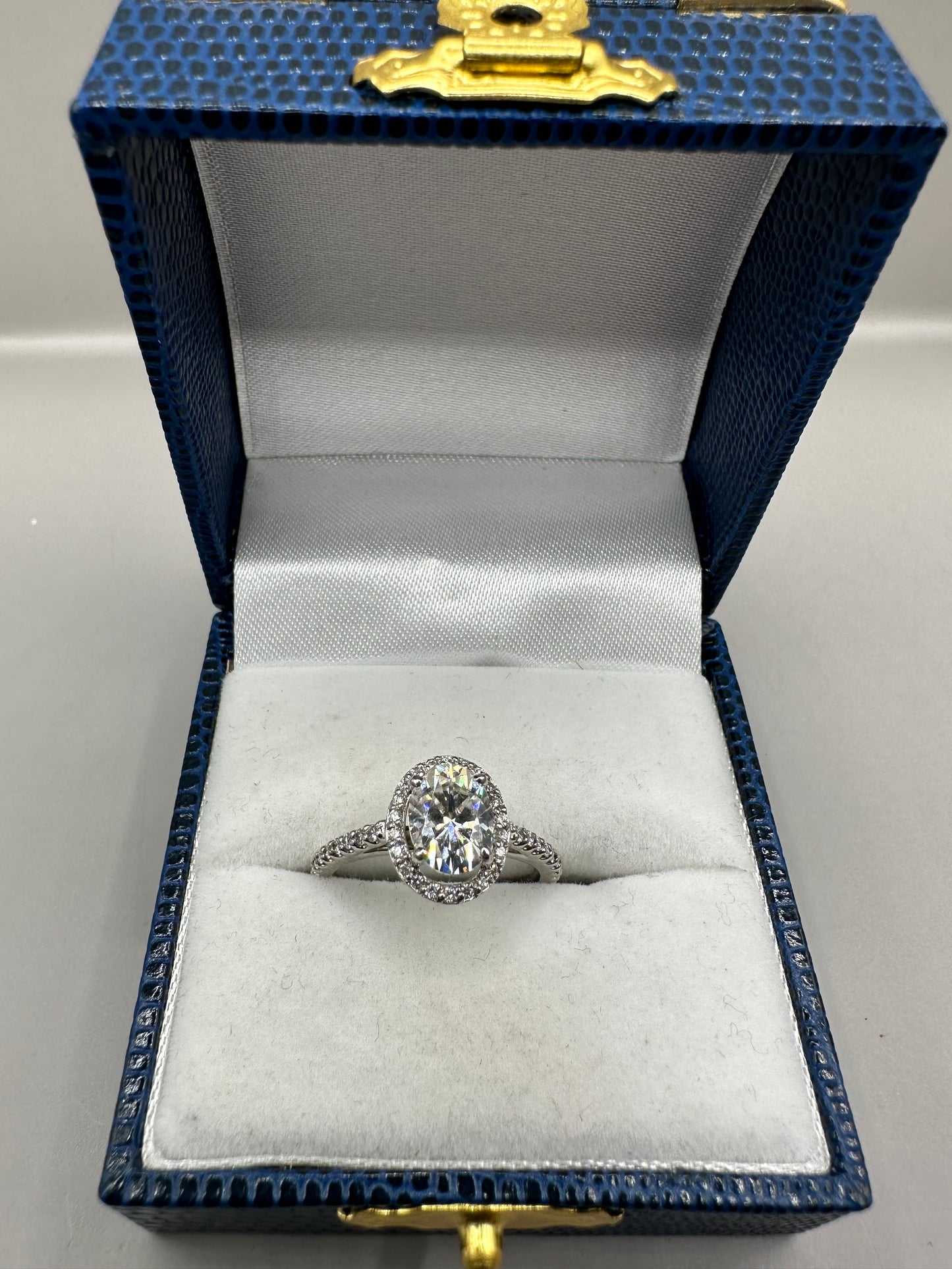 Oval Halo Diamond White Gold Ring