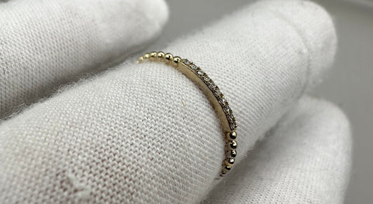Stackable Diamond Yellow Gold Ring
