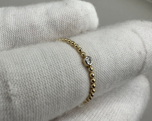 Stackable Diamond Yellow Gold Ring