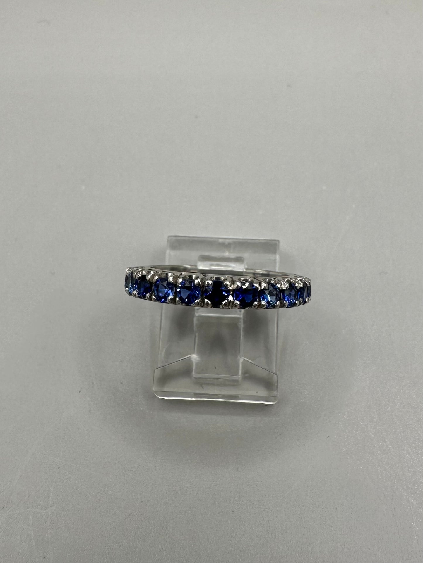 Sapphire Eternity Band White Gold Ring