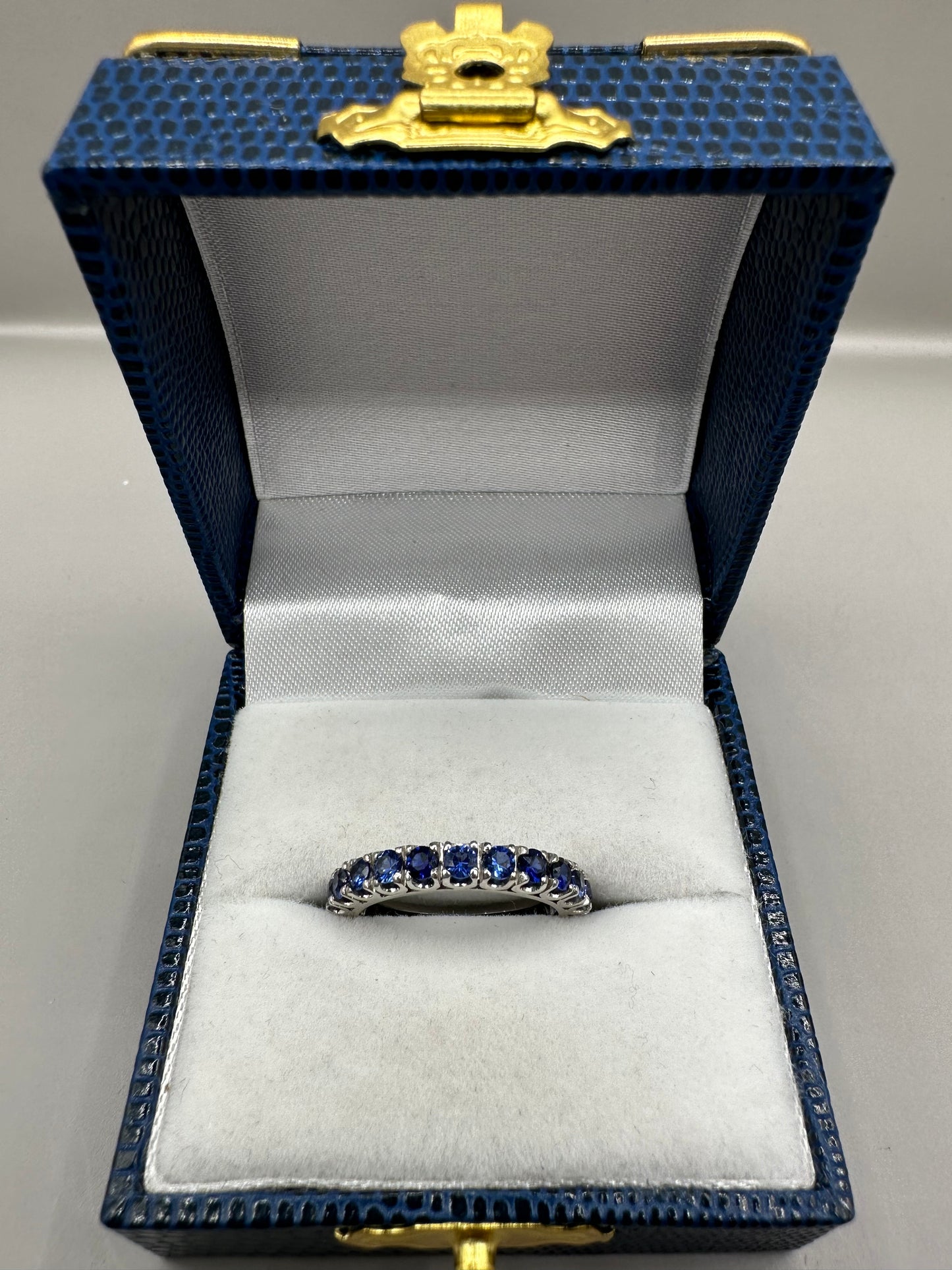 Sapphire Eternity Band White Gold Ring