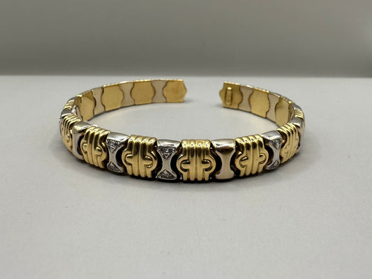 Cuffed Two Tone Gold Diamond Bengal