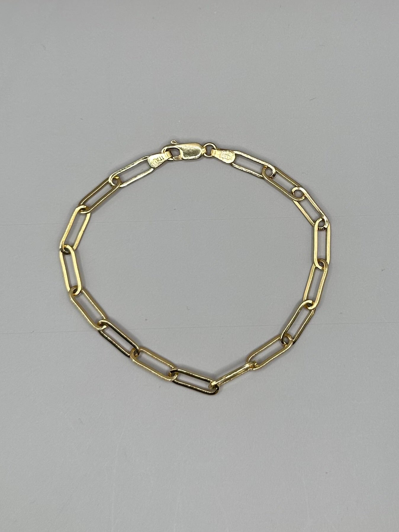 PaperClip Yellow Gold Bracelet
