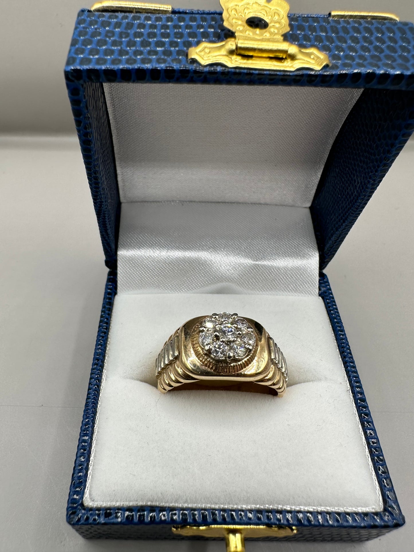 Rolex Style Yellow Gold Diamond Ring