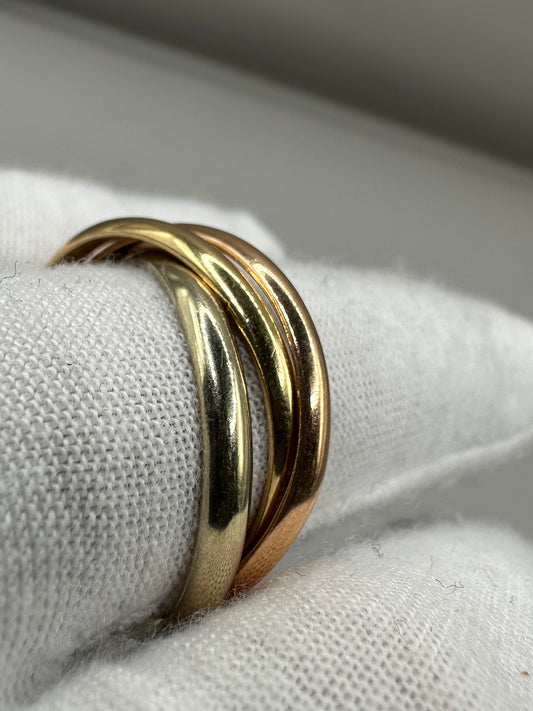 Tri Colour Gold Rolling RIng