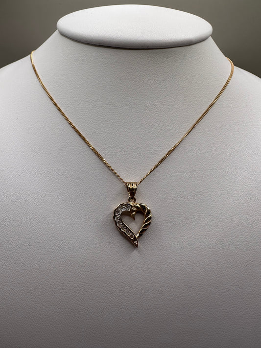 Floating Heart Diamond Necklace