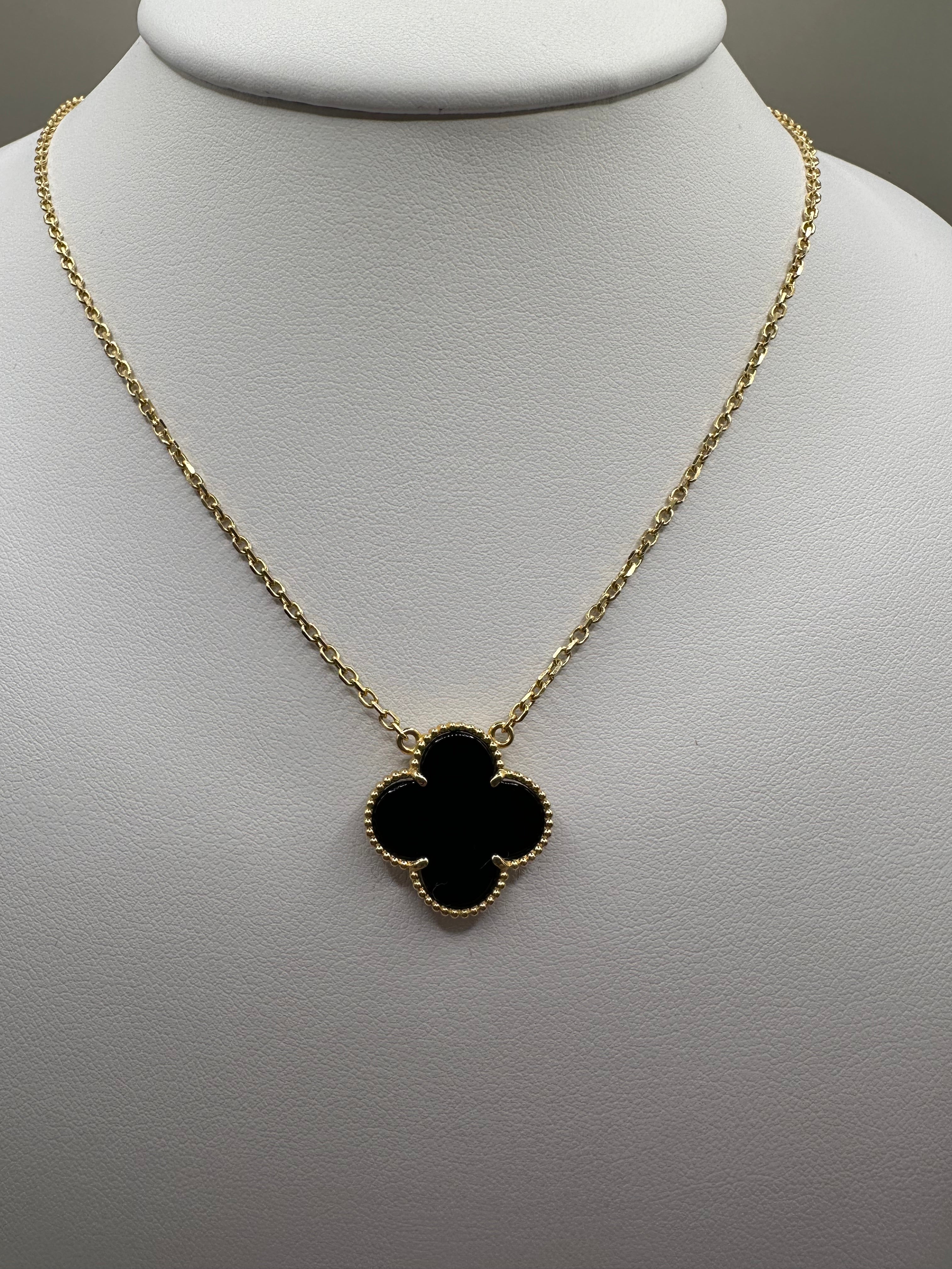 Four Leaf Clover Yellow Gold Necklace PRINCESS FINE JEWELLERY four-leaf-clover-yellow-gold-necklace-princess-fine-jewellery