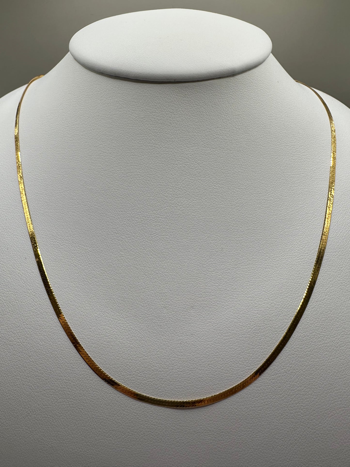 Flat Herringbone Yellow Gold Necklace