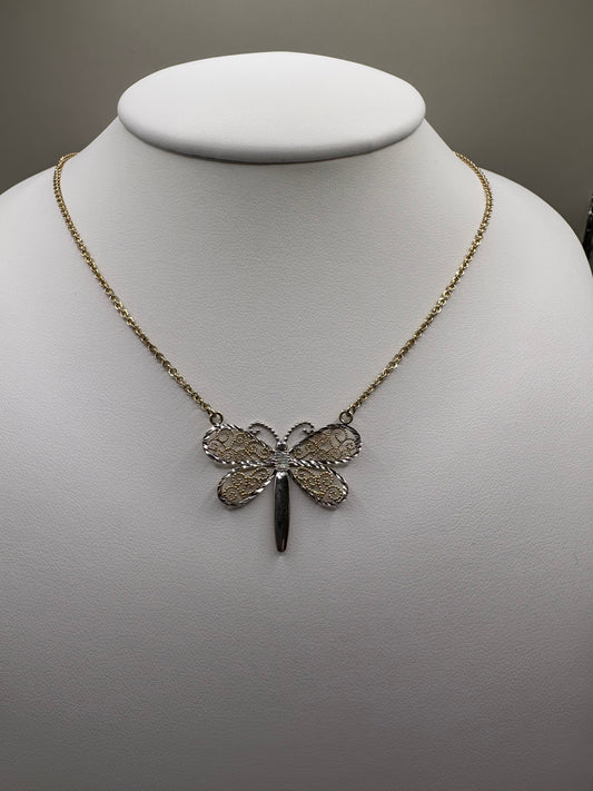 Butterfly Two Tone Necklace