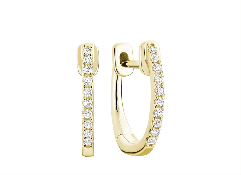 Diamond Huggie Gold Earrings
